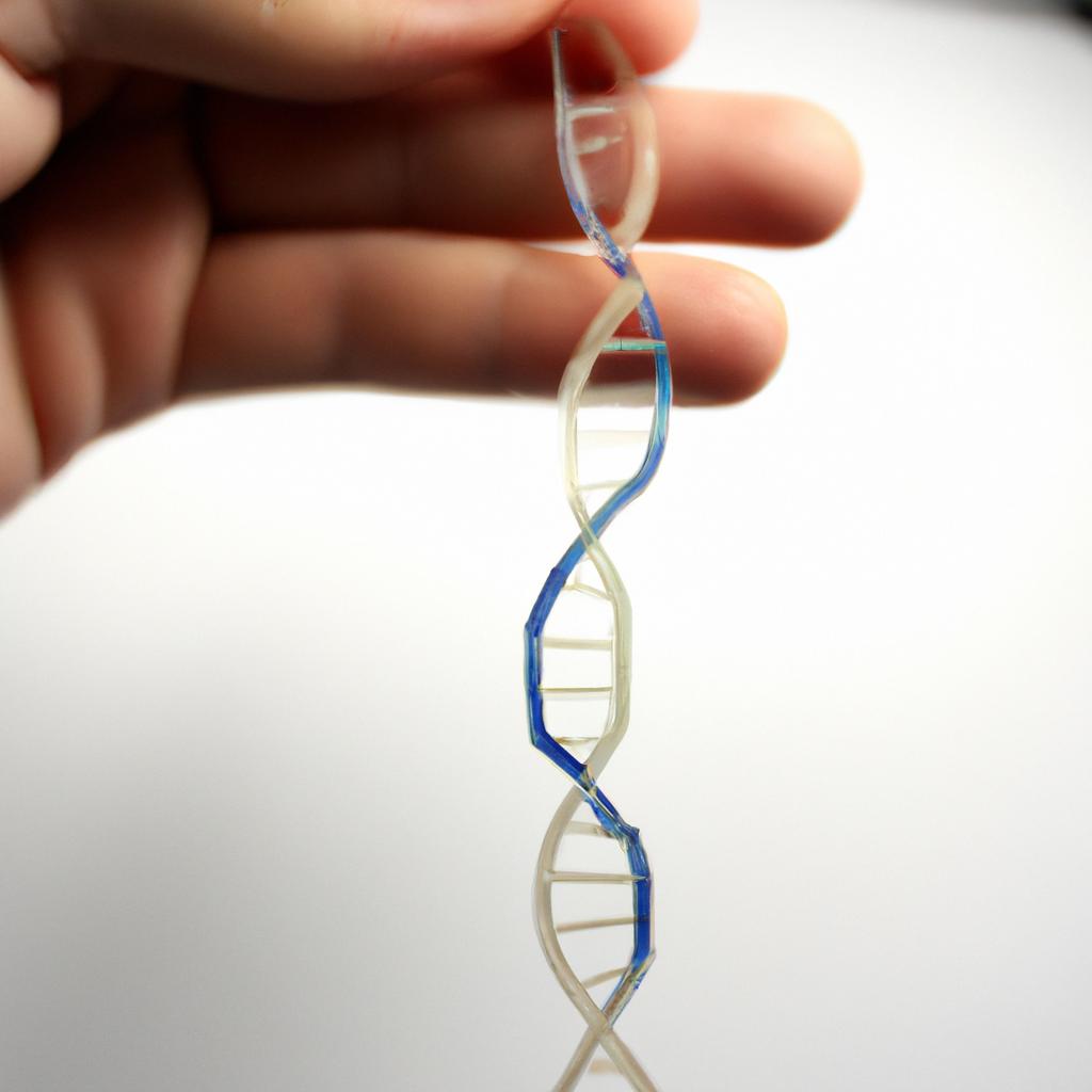 Person holding a DNA strand