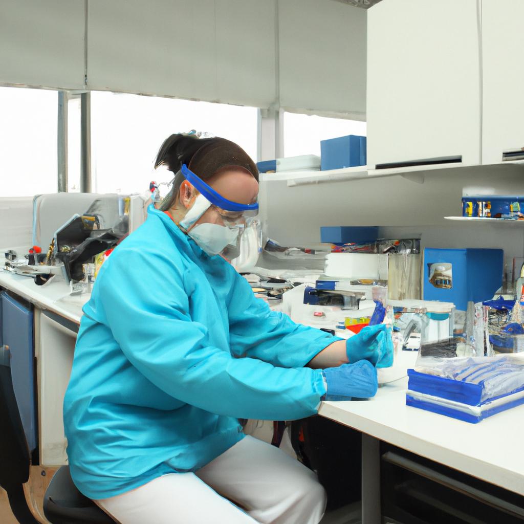 Scientist conducting research in laboratory