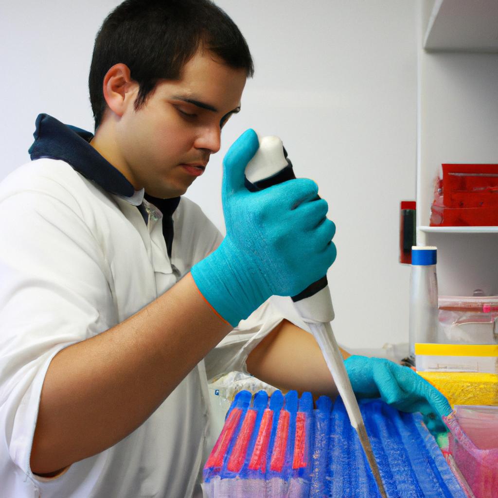 Scientist conducting genetic research experiment